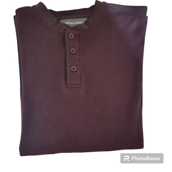 Taylor & Henry Men's Waffle Knit Henley Thermal. Size XL. - Picture 3 of 5